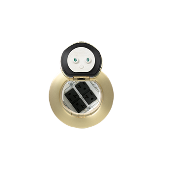 4ATCP4RSB - Wiremold - 4ATCP4RSB 4 inch Prewired Surface 4 Receptacle in Satin Brass
