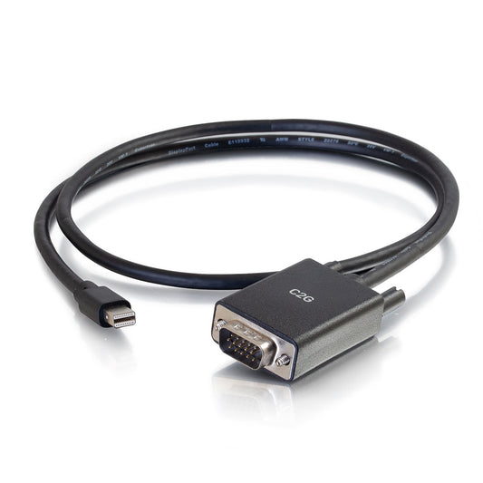 CG54677 - C2G - 6ft Mini DisplayPort Male to VGA Male Active Adapter Cable Black