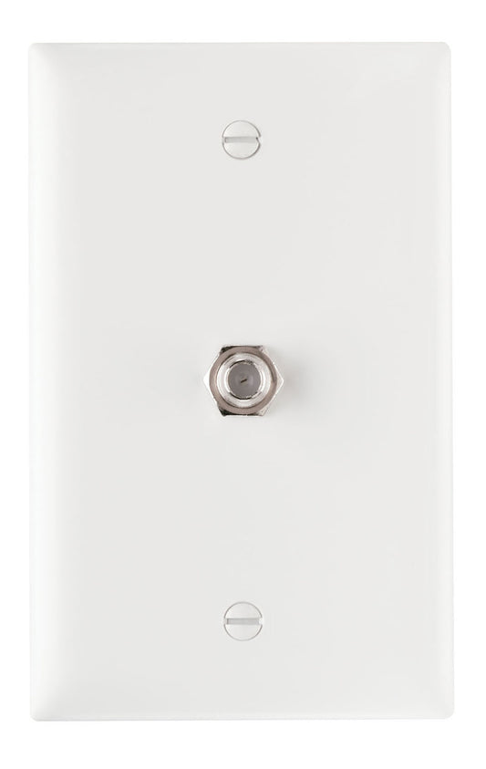 TPCATVW - On-Q - 1Gang Preconfigured Wall Plate with One FType Coupler in White