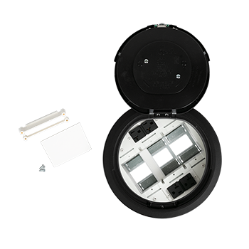 8ATC2PBK - Wiremold - 8ATC2PBK 8AT Prewired Evolution Poke Thru Device with Surface Style Cover in Black