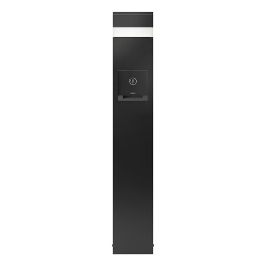 XCSLF2G-BK - Wiremold - XCSLF2GBK Three Gang Charging Station with Area Light and 1 Duplex GFCI Receptacle and 2 4 Port USB Outlets in Black