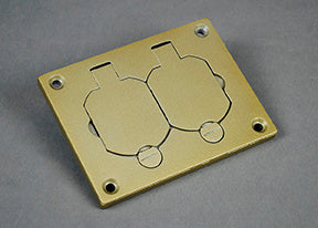828R-TCAL-BS - Wiremold - 828RTCALBS Omnibox Rectangular Brass Duplex Cover Plate