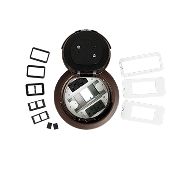 6ATC2PBZ - Wiremold - 6ATC2PBZ 6AT Prewired Evolution Poke Thru Device with Surface Style Cover in Bronze