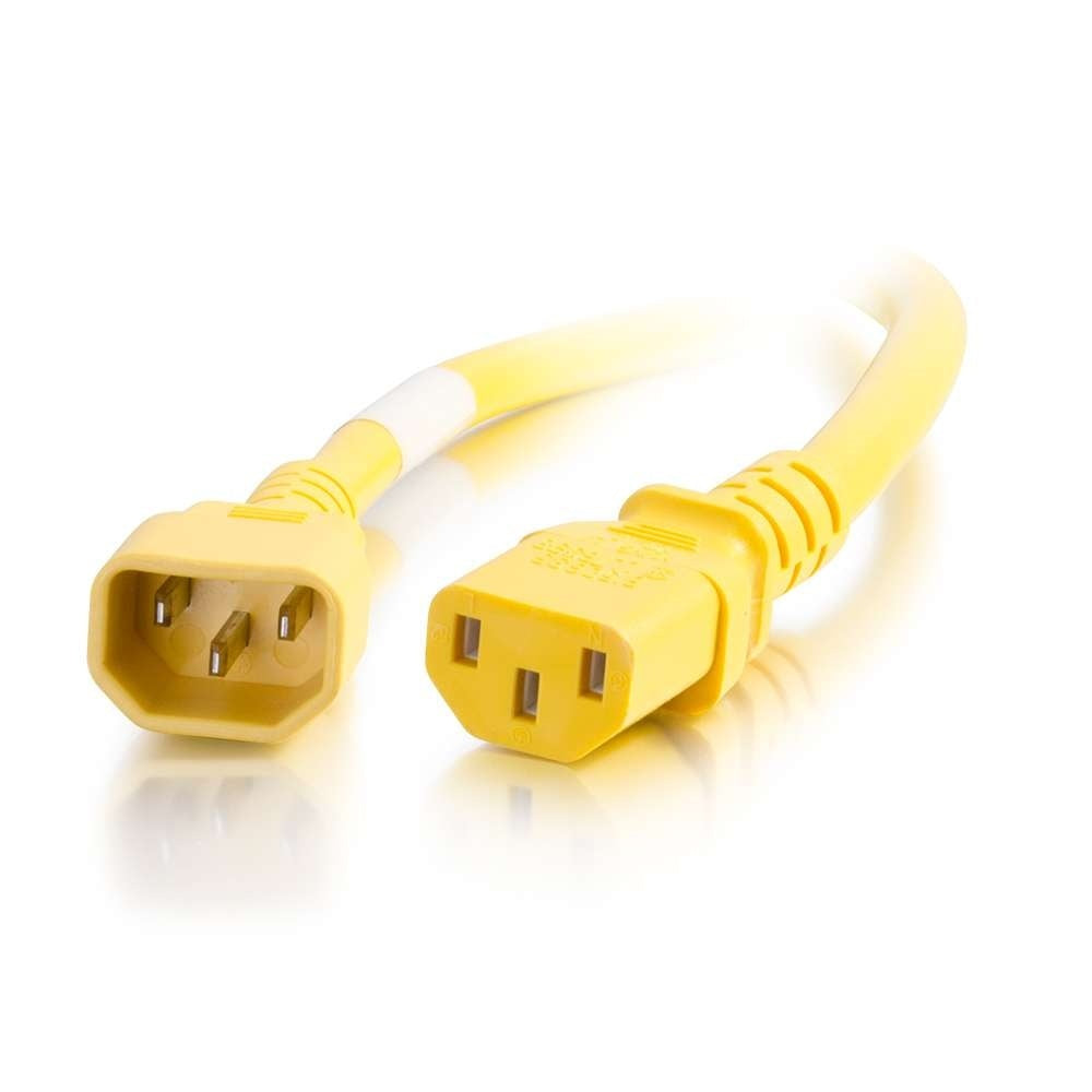 CG17544 - C2G - 4ft 14 AWG Power Cord IEC320C14 to IEC320C13 Yellow