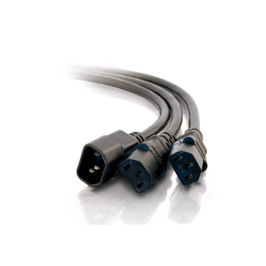 CG29818 - C2G - 6ft 16 AWG 1to2 Power Cord Splitter 1 IEC320C14 to 2 IEC320C13
