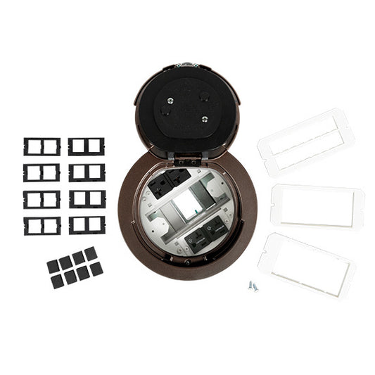 6AT2PCRBZ - Wiremold - 6AT2PCRBZ 6 inch Prewired Flush Bronze Assembly Marked Controlled Circuit