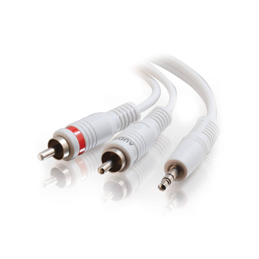 CG40373 - C2G - 50ft One 3.5mm Stereo Male to Two RCA Stereo Male Audio Y Cable White