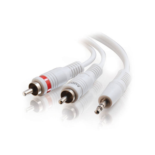 CG40373 - C2G - 50ft One 3.5mm Stereo Male to Two RCA Stereo Male Audio Y Cable White