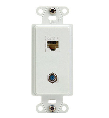 WP3215WHV1 - On-Q - 2 Port FConnector RJ45 Cat5e Wall Plate in White