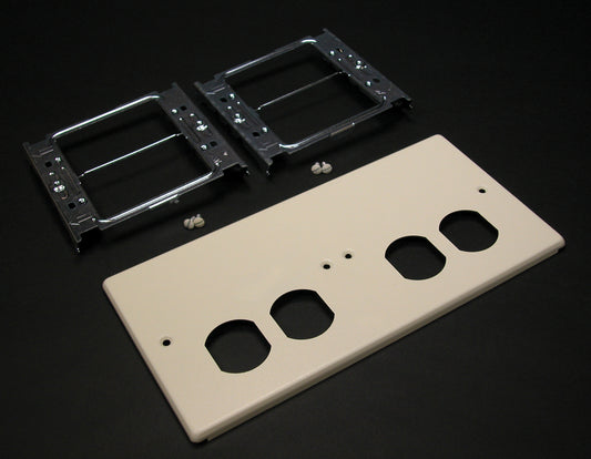 V4047-2BBXX - Wiremold - V40472BBXX 4047 Four Gang Cover With Two Duplex Openings in Ivory