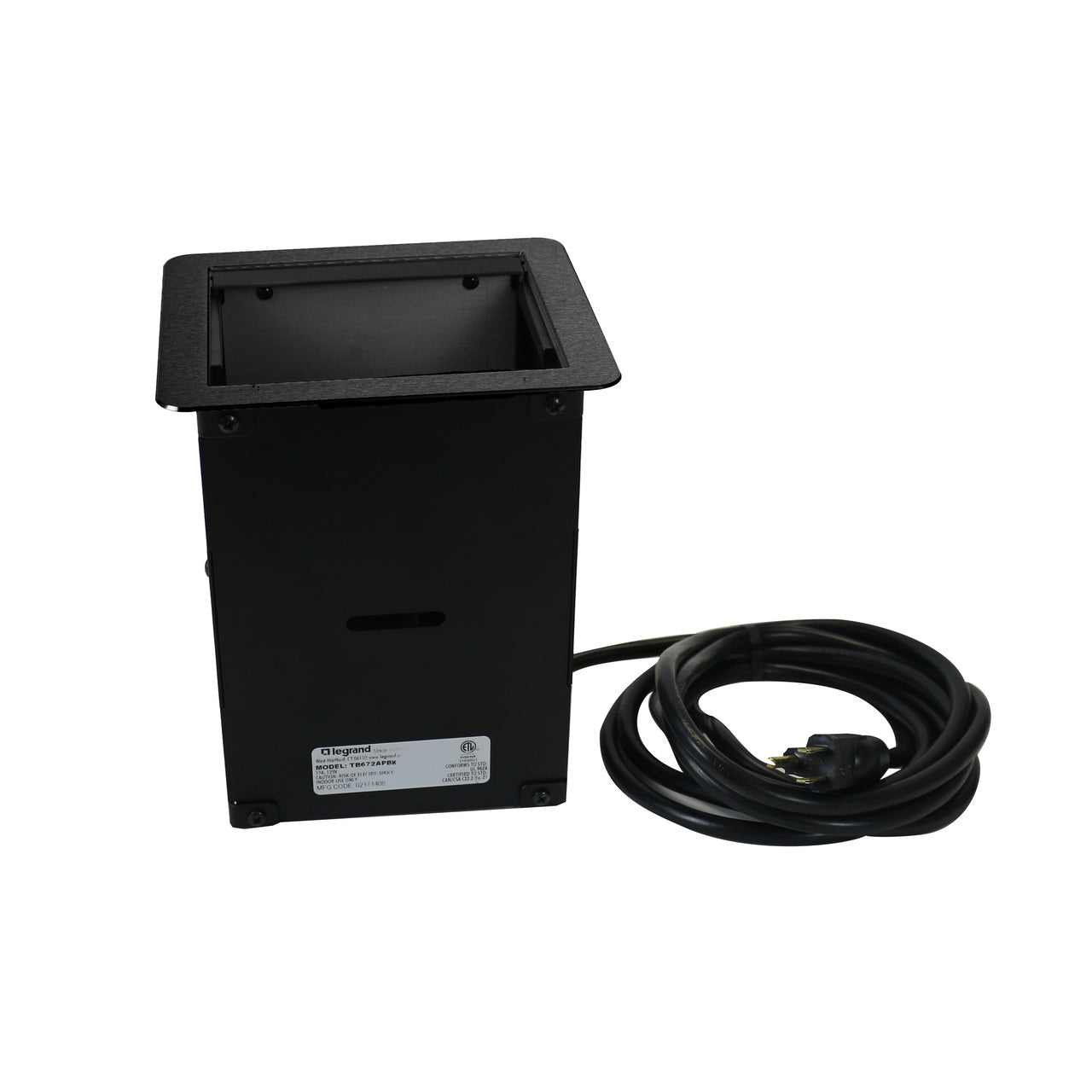 TB672AUBK - Wiremold - TB672AUBK Integreat Cord Ended AV Table Box With USB within Black