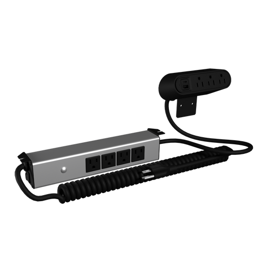SS346BK - Wiremold - Sit Stand Desk Power with 3 Surface Outlets and 4 Below Desk in Black