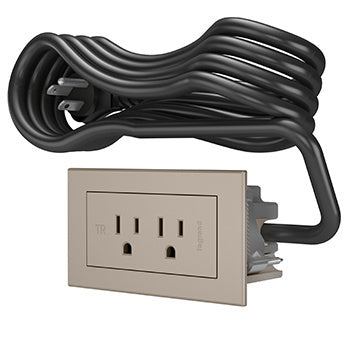 RD2RNI10 - Wiremold - RD2RNI10 radiant Furniture Power Center FPC 2OL Nickel 10 ft Cord