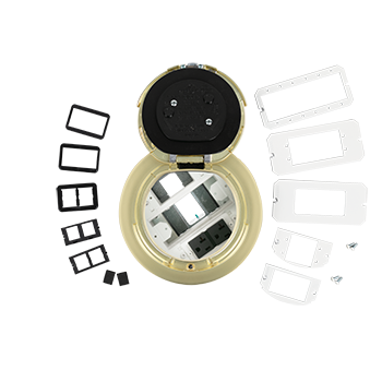 6ATC2PAVSB3H - Wiremold - 6ATC2PAVSB3H 3Hour Fire Classified 6 inch Recessed Prewired AV Surface Style PokeThru Assembly in Satin Brass