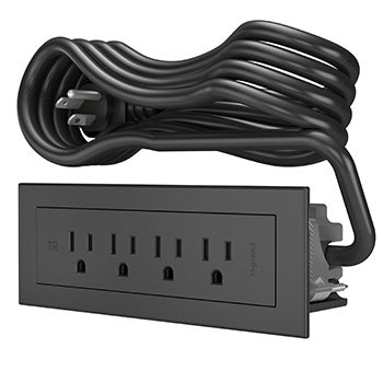 RD4RBK10 - Wiremold - RD4RBK10 radiant Furniture Power Center FPC 4Ol Black 10 ft Cord