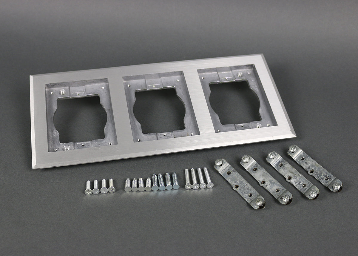 838TCAL - Wiremold - 838TCAL Omnibox Three Gang Rectangular Aluminum Carpet and Tile Flange