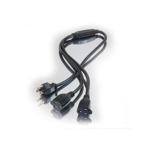 CG29805 - C2G - 3ft 16 AWG 1to2 Power Cord Splitter 1 NEMA 515P to 2 NEMA 515R