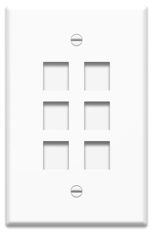 WP3306WH - On-Q - 1Gang 6 Port Oversized Wall Plate in White