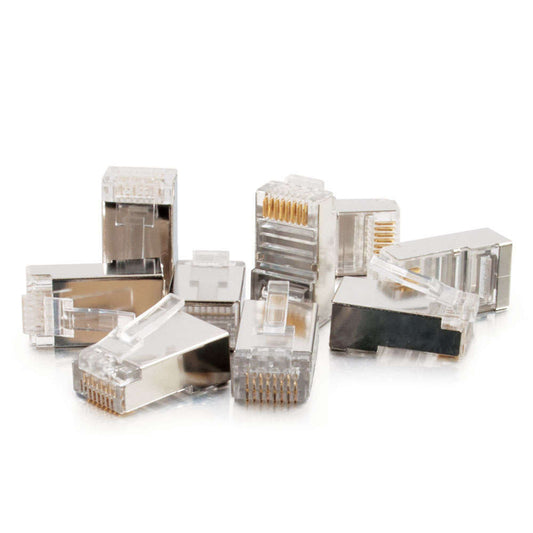 CG27578 - C2G - RJ45 Shielded Cat5e Modular Plug with Load Bar for Round Solid or Stranded Cable 50 Pack