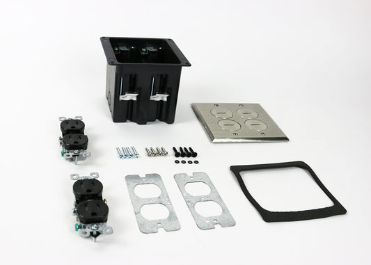 WMFB2DR2N - Wiremold - WMFB2DR2N Two Gang Floor Box Assembly in Nickel