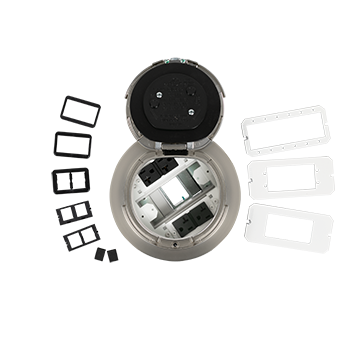 6ATC2PSN3H - Wiremold - 6ATC2PSN3H 3Hour Fire Classified 6 inch Recessed Prewired Surface Style PokeThru Assembly in Satin Nickel