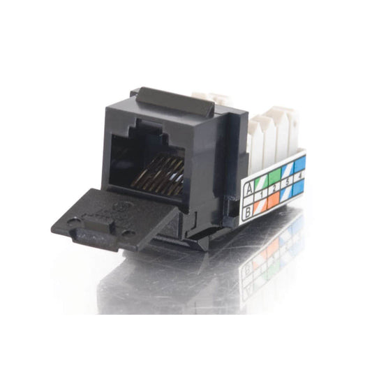 CG35203 - C2G - 90 Cat5E RJ45 UTP Keystone Jack Black