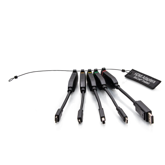 C2G30279 - C2G - Universal 4K HDMI Dongle Adapter Ring including Color Coded Mini DisplayPort DisplayPort USB-C Mini HDMI and Micro HDMI Adapters with AntiMicro-Bial Technology