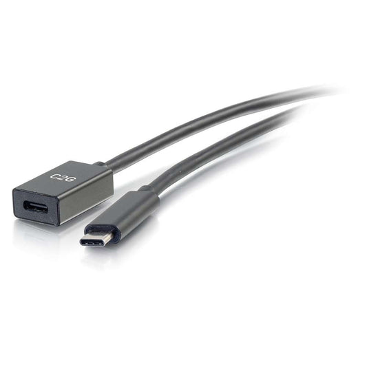 CG28655 - C2G - 1ft USB-C to C 3.1 Gen 1 Male to Female Extension Cable 5Gbps