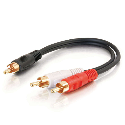 CG03161 - C2G - 6 Inch Value Series One RCA Mono Male to Two RCA Stereo Male Y Cable