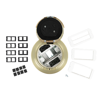 6AT2PSB - Wiremold - 6AT2PSB 6 inch Prewired Flush Style Assembly in Satin Brass
