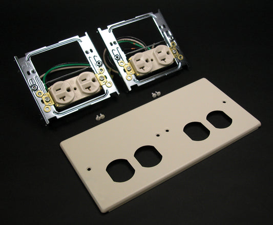 G4047-2WWXX - Wiremold - G40472WWXX 4047 Four Gang Cover With Two Duplex Receptacles Installed in Gray