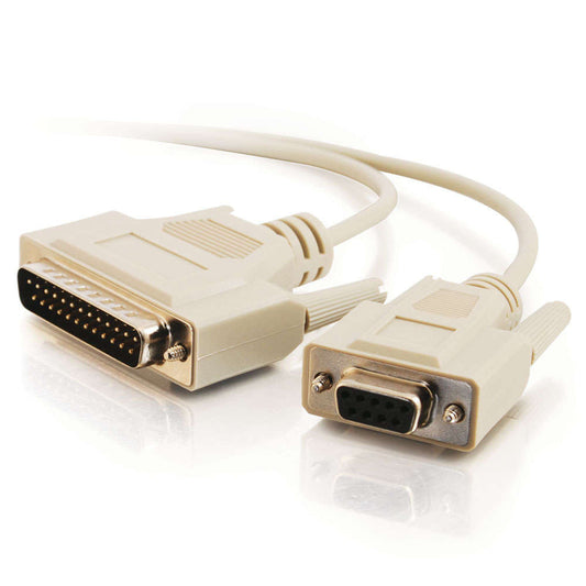 CG03019 - C2G - 6ft DB25 Male to DB9 Female Serial RS232 Null Modem Cable