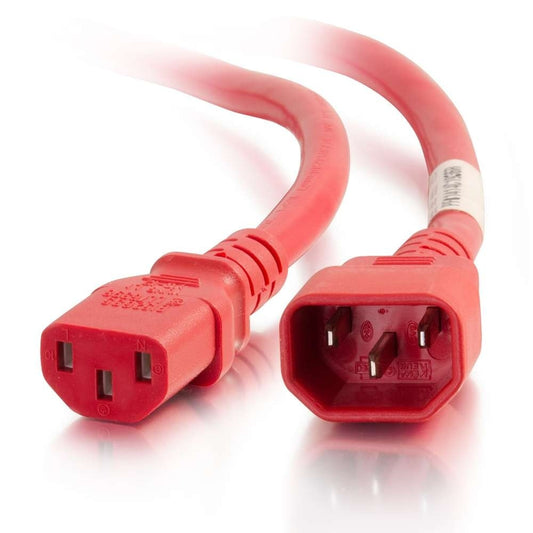 CG17535 - C2G - 3ft 14 AWG Power Cord IEC320C14 to IEC320C13 Red