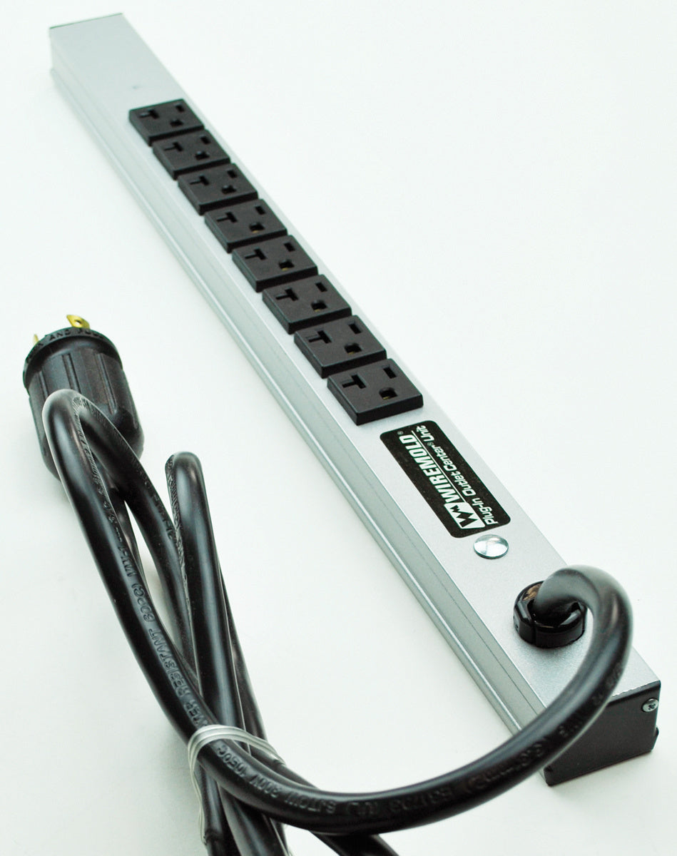2008ULBC20R-TL - Wiremold - 2008ULBC20RTL CabinetMate PlugIn Outlet Center Unit 6 ft cord