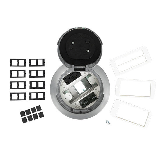 6AT2PCRAA - Wiremold - 6AT2PRCAA 6 inch Prewired Flush Brush Alum Assembly Marked Controlled Circuit in Brushed Aluminum