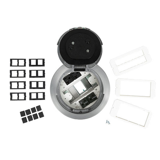 6AT2PCRAA - Wiremold - 6AT2PRCAA 6 inch Prewired Flush Brush Alum Assembly Marked Controlled Circuit in Brushed Aluminum