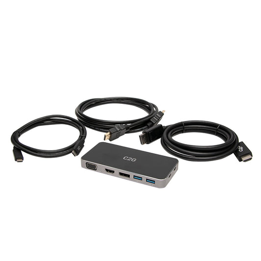 C2G54477 - C2G - USB-C 7in1 Dual Display Dock Kit for Laptops