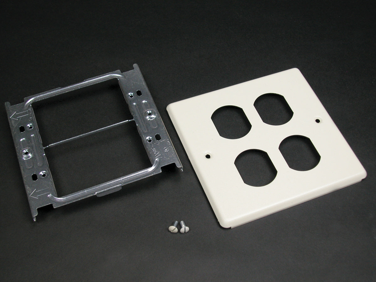 V4047BB - Wiremold - V4047BB 4047 Two Gang Cover Two Duplex Receptacles Fitting in Ivory