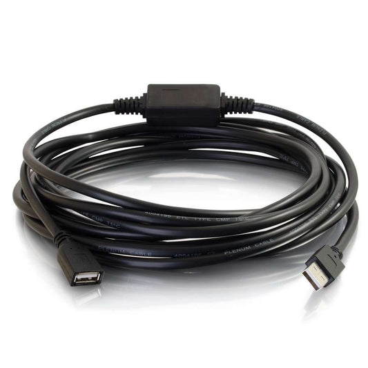 CG39010 - C2G - 16ft USB A Male to Female Active Extension Cable Plenum CMP-Rated