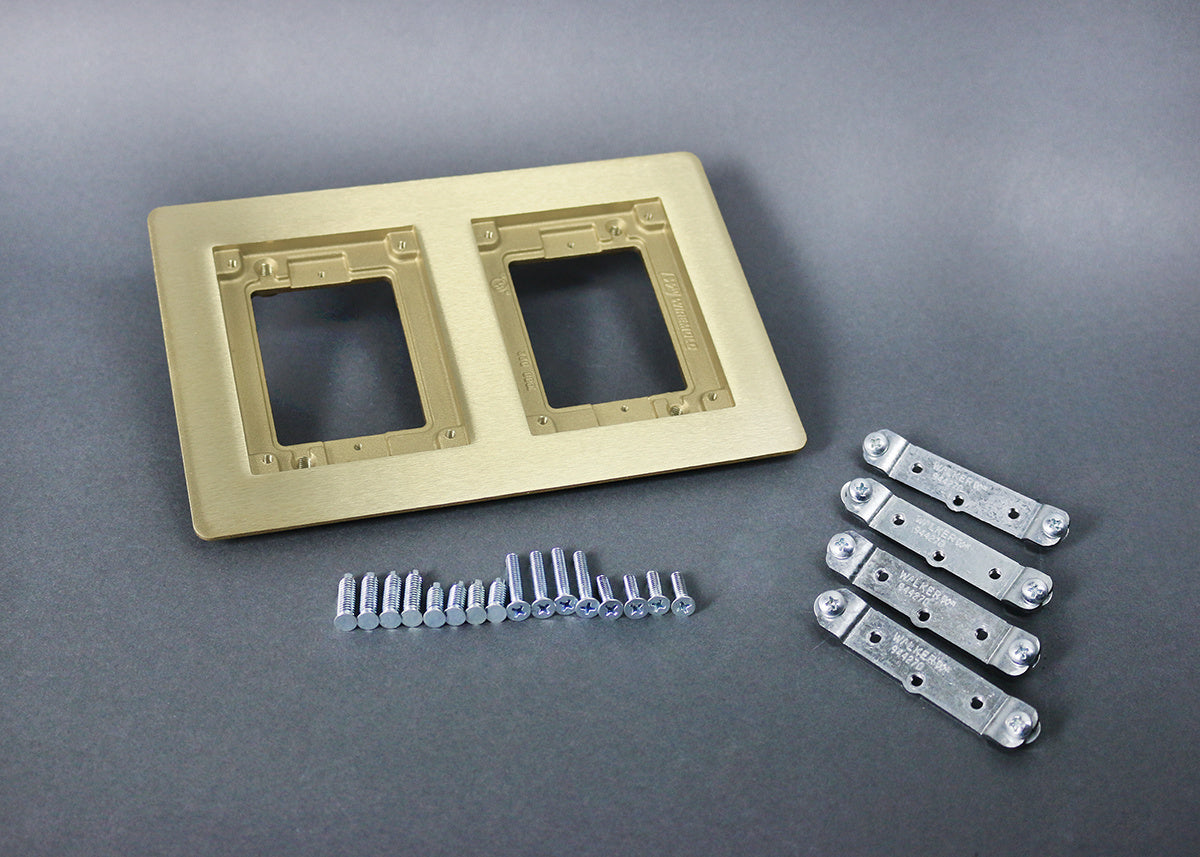 827B - Wiremold - 827B Omnibox Two Gang Rectangular Brass Carpet and Tile Flange
