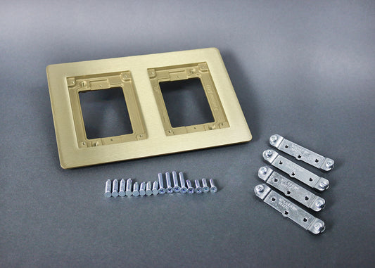 827B - Wiremold - 827B Omnibox Two Gang Rectangular Brass Carpet and Tile Flange