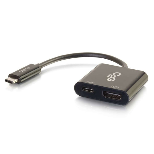 CG29531 - C2G - USB-C To HDMI AudioVideo Multiport Adapter with Power Delivery up to 60W 4K 30Hz Black