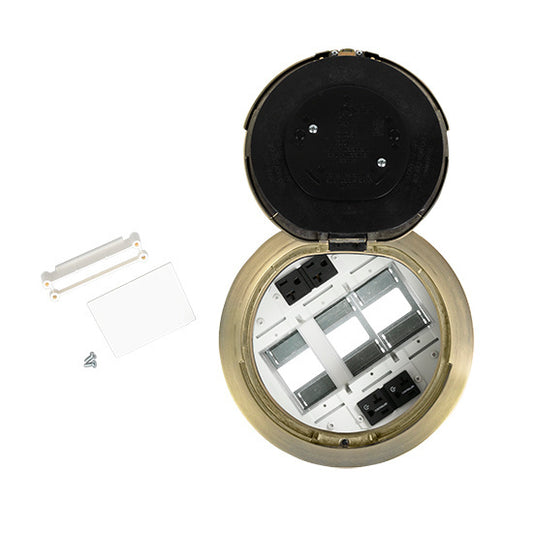 8AT2PCRSB - Wiremold - 8AT2PCRSB 8 inch Prewired Flush Satin Brass Assembly Marked Controlled Circuit