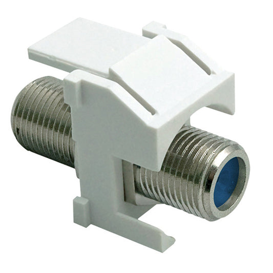 WP3481WH - On-Q - Recessed Nickel SelfTerminating FConnector Keystone Insert in White