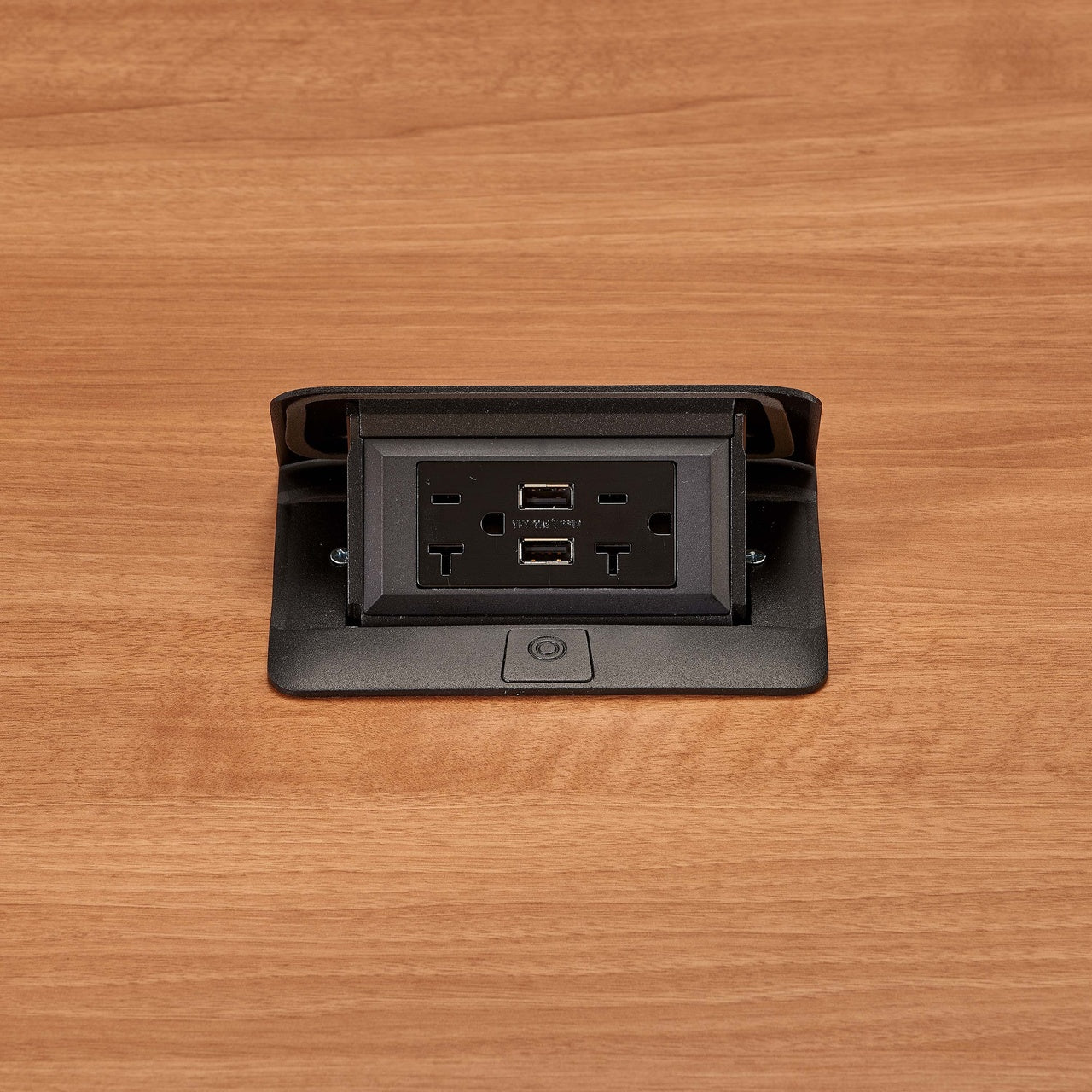 DQFP20UBK - Wiremold - DQFP20UBK Cord Ended deQuorum Single Flip Up Unit with USB in Black