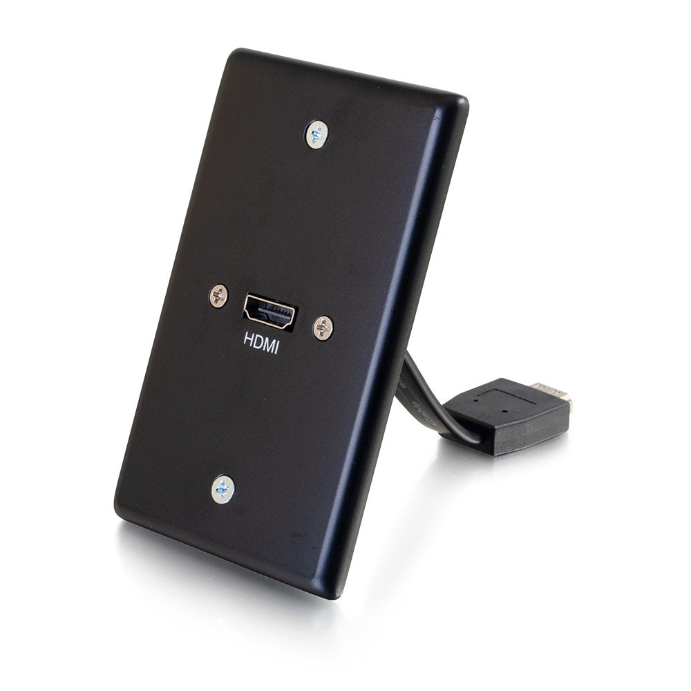 CG39878 - C2G - HDMI Pass Through Single Gang Wall Plate Black