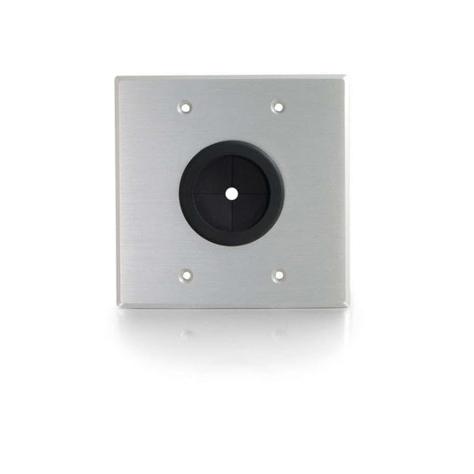 CG40546 - C2G - 15 Inch Grommet Cable Pass Through Double Gang Wall Plate Brushed Aluminum