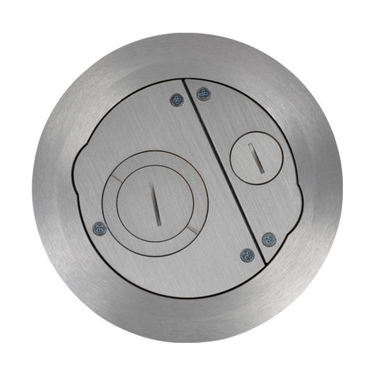 6ATCFFAA - Wiremold - 6ATCFFAA Evolution Recessed Furniture Feed Assembly with Surface Style Cover in Brushed Aluminum
