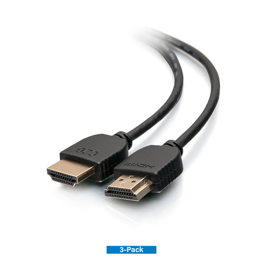 C2G21009 - C2G - 6ft (1.8m) C2G Plus Series Slim Flexible HDMI Cable with Low Profile Connectors 4K 60Hz 3 Pack