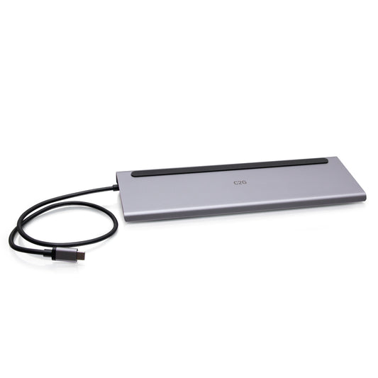 C2G54542 - C2G - USB-C 10in1 Triple Display Docking Station with HDMI DisplayPort VGA Ethernet USB SD Card Reader 3.5mm Audio and Power Delivery up to 100W 4K 30Hz